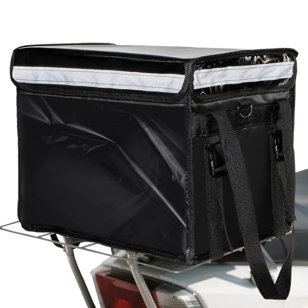 DEAYOU Insulated Food Delivery Bag for Bike, Pizza Delivery Bag with Divider and