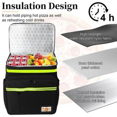 Expandable Food Delivery Backpack for Hot/Cold Items, Reflective Strips, Cup Hol