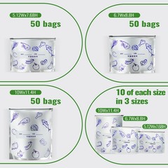 Reusable Aluminum Foil Freezer Bags, Extra Thick Sealing Bag Medium, Silver