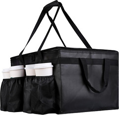 Catering Bag for Doordash 22X14X13 Insulated Food Delivery Bag with Cup Holders/