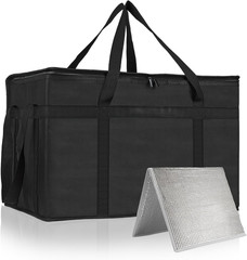 PEASUG XXXL Insulated Bags for Food Delivery with Removable Hard Bottom,Pizza De