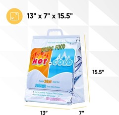 NEW 8 Pack Hot & Cold Insulated Food Delivery Bags 13″x7″x15.5″ Thermal Tote