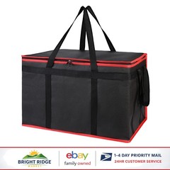 Durable Insulated Delivery Bag with Zipper for Hot and Cold Food Transport