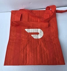 NEW Red Doordash Insulated Food Delivery Bag With Zipper Authentic 13x10x15″
