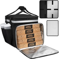 Durable Black Delivery Backpack with Cup Holders & High-Efficiency Insulation
