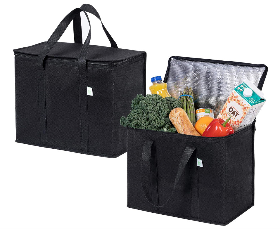 2 Pack Cooler Bags — Insulated for Food Delivery, Collapsible and Reusable Sho..