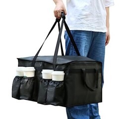 Insulated Food Delivery Bag with Cup Drink Holders for Beverages Grocery Pizza