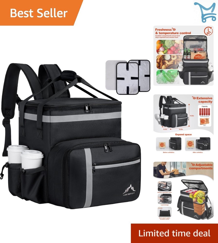 Food Delivery Backpack Insulated Large Capacity Leak-Proof Multi-Pocket Cooler