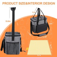 ZQJKLE Food Delivery Backpack with 78.5 * Inch 11.4*7.08*10.23inch, Grey