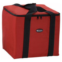Kitchen Insulated Pizza Delivery Bag Polyester Heat Retention Red 12x12x12 Inch