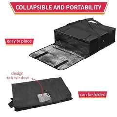 BOHEMIABY Pizza Warmer Bag, 20 X 20 In Food Carrier, Insulated Pizza Bag With