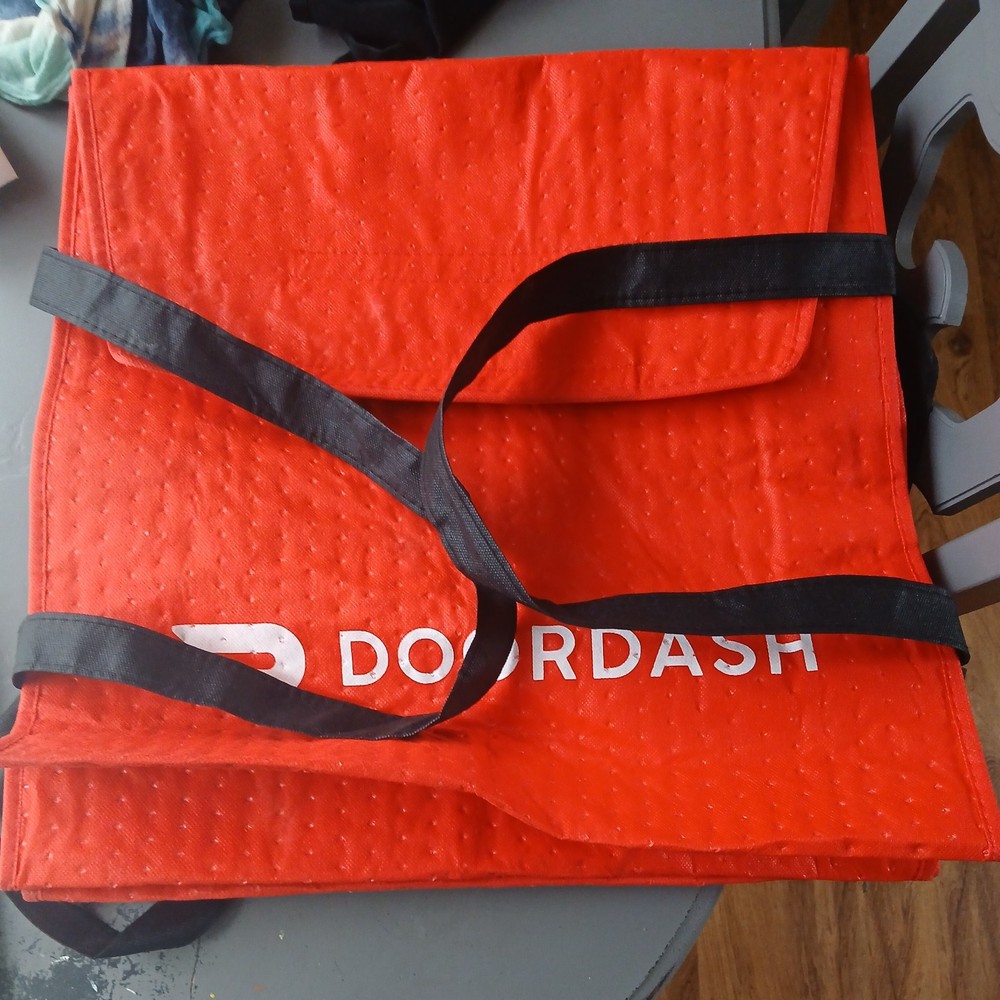 2x Doordash Large Insulated Pizza Delivery Bag Tote 19x19x5 Door Dash New