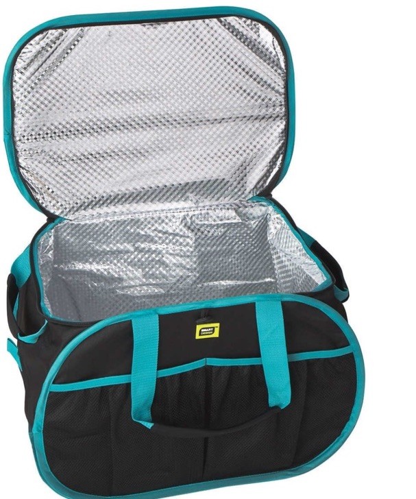 Rubbermaid Insulated Food Pan Bag Black Teal Padded Handles Foil Lining