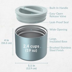 Bentgo Stainless Insulated Food Container — 2.4 Cup (19oz) Hot/Cold, Leak-Proof