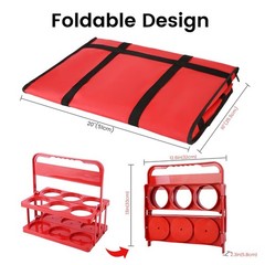 Bodaon Insulated Bag-Pizza Bags 20″ x x 14″, Red Bag with Drink Carrier