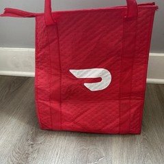 Doordash Insulated Hot Cold Fast Food Delivery Bag Double Handle Zip Closure