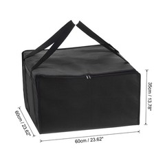 Insulated Pizza Bag, 1Pcs 24x24x14 Inches Non-woven Fabrics Grocery Bag (Black)