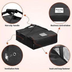 20x20x6 Inch Pizza Warmer Delivery Bag Insulated Thermal Label Window