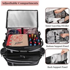 Expandable Insulated Food Delivery Backpack — Large Waterproof Catering Bag with
