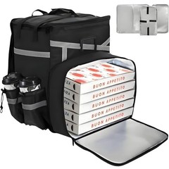 Expandable Insulated Food Delivery Backpack — Large Waterproof Catering Bag with