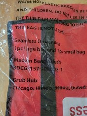 Seamless Driver Hot Thermal Food Delivery Red Black Handled Bag NIP