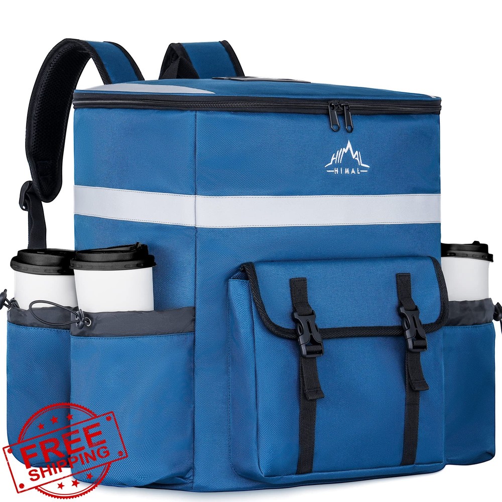 GoHimal blue insulated food delivery backpack