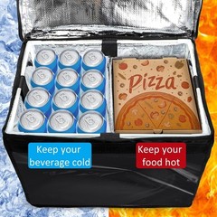 Insulated Food Delivery Bag for Bike, Pizza Delivery Bag with Divider and Rea…