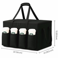 Catering Bag for doordash 22W x 12H x 14D （including the base plate）, Black