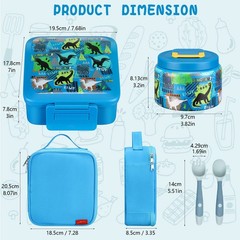 JXXM Bento Lunch Box for Kids With 8oz Soup thermo,Leak-proof Lunch Containers w