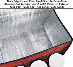 Insulated Food Delivery Bag with Cup Holders/Drink Carriers Premium