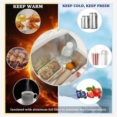 12Pcs White Insulated Take Away Bags Disposable Cooler Bag Thermal Lunch Groc…