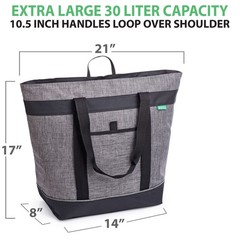 Jumbo Insulated Cooler Bag (Charcoal) with HD Thermal X-Large, Charcoal