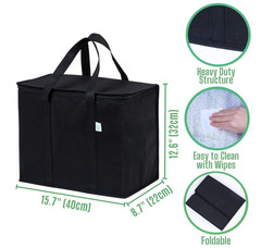 2 Pack Cooler Bags — Insulated for Food Delivery, Collapsible and Reusable Sho..