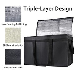 Commercial Grade Insulated Delivery Bag — 23” x 14” x 15” — Durable & Waterproof