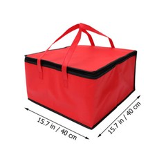2Pcs Portable Handle Food Bag Thermal Food Bag Zipper Insulated Delivery Pouch