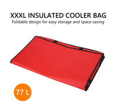 XXXL Insulated Cooler Bag Leak Proof Grocery Food Delivery Bag Black Red
