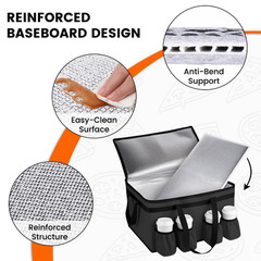 Insulated Food Delivery Bag with 4 Cup Holder and Bottom Support, Xxx-Large