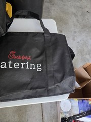 Lot Of 3 Excellent Chick-Fil-A Catering Tote Bag Lightweight Zip 22x12x14