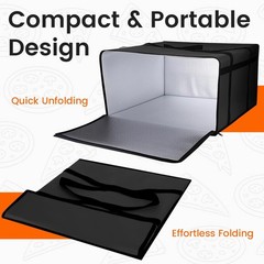 Insulated Pizza Delivery Bag 24″ X 24″ X 14″ Pizza Food Warmer Bag Black
