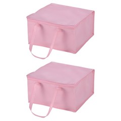 Insulated Reusable Grocery Bags with Zipper and Handle (Pink, 15.7″x15.7″x8.7″)