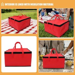 Insulated Food Bag 10.62X10.62X7.87In Portable Cooler Bag with Handle for Hot…