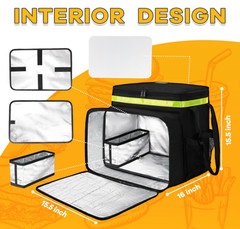 Mochila Delivery XXL Térmica Expandible 7 Portavasos Pizza Bike Negro, Nuevo
