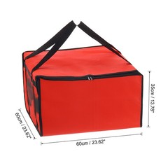 24″x24″x14″ Insulated Pizza Bag Non-woven Fabrics Food Carrier Bag for Party Red