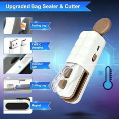 2 in 1 Magnetic Heat Bag Sealer, Mini Handheld Chip Sealer mini, Black