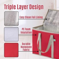 3 Pack Cooler Bag & Insulated Grocery Bags Food Delivery Collapsible Cooler