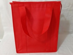 Medium Insulated Food Delivery Tote Bag w/ Drink Holder Red