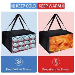 Large Insulated Food Delivery & Cooler Bag, 24x24x14, 132L, for Pizza, Grocer…
