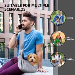 Dog Carrier Sling — Reversible Puppy Carrier Purse with Storage Pocket, Hand-Fre