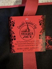 Trader Joe’s Extra Large Insulated Bag Up to 7 Gallons Black Red