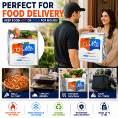 6 Pack Insulated Food Delivery Bags Thermal Grocery Pizza Catering Hot Cold Tote